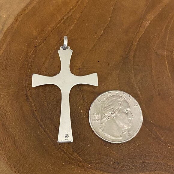 RETIRED James Avery Large Serenity Cross Pendant, Sterling Silver - Picture 2 of 2